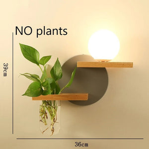 Applique Murale BOTANICA - Luminaire et Étagère Design Naturel - applique murale Gris / Droite