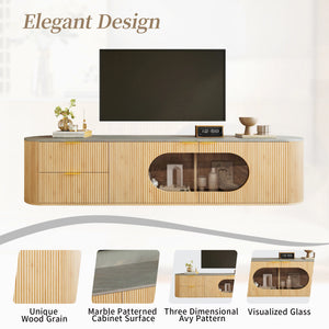 Meuble TV Vitrines 3D Compartimenté — MDF Gris - Meubles TV