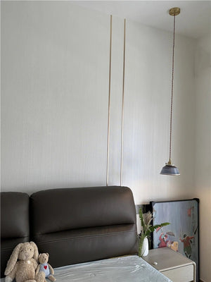 Suspension en Céramique & Cuivre Style Japonais — Multicolore E27