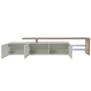Meuble TV LED Haute Brillance — Blanc ou Noir, 2 Vitrines - Meubles TV