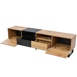 Meuble TV VOGA Design Moderne deux portes qui s'ouvre vers le bas et deux tiroirs
