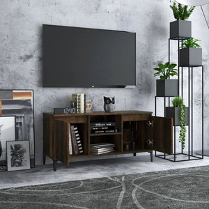 Meuble TV avec pieds en métal en chêne SMODED 103,5x35x50 cm BB'art meuble & déco