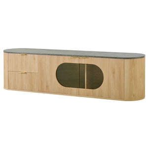 Meuble TV Vitrines 3D Compartimenté — MDF Gris - Meubles TV