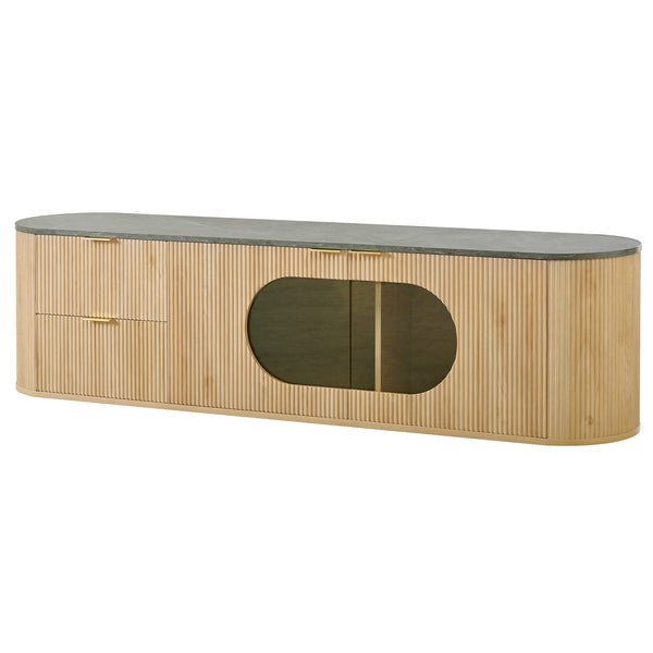 Meuble TV Vitrines 3D Compartimenté — MDF Gris