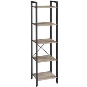 Étagère Loftia – Bibliothèque métal & bois 5 niveaux, 30 x 40 x 153 cm, Style Industriel - bibliothèque