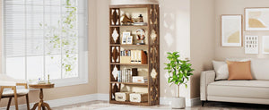 Bibliothèque Industrielle 6 Niveaux 180 cm — Métal & Bois - bibliothèque