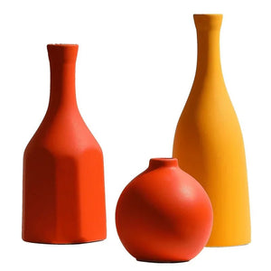 Vase Nordic Color en céramique rouge et orange