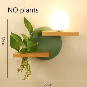 Applique Murale BOTANICA - Luminaire et Étagère Design Naturel - applique murale Vert / Droite