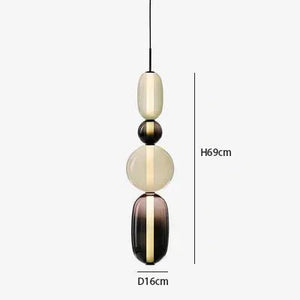 Suspension en Verre Coloré — Style Loft Nordique, 2 Lampes - Suspensions