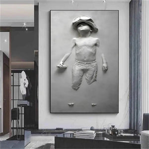 Toile Peinture "Statue de pierre" :  aux Effets Visuels Exceptionnels - modèle 3 BB'art meuble & déco