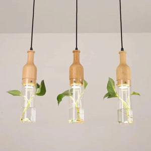 Lampes suspendues LED modernes, bois et verre BB'art meuble & déco
