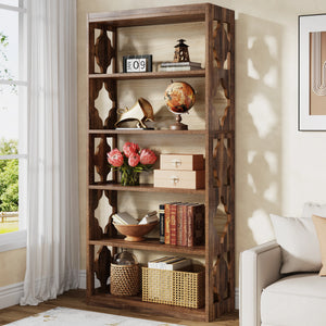 Bibliothèque Industrielle 6 Niveaux 180 cm — Métal & Bois - bibliothèque
