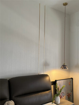 Suspension en Céramique & Cuivre Style Japonais — Multicolore E27