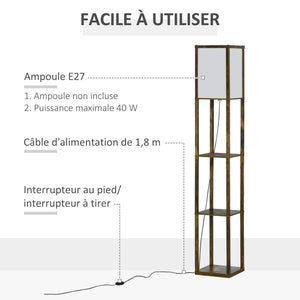 Lampadaire blanc et marron dans un intérieur