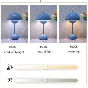 Lampe Flowerpot de couleur bleu avec les différents degrés d'intensité de lumière