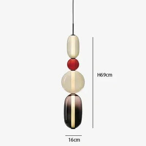 Suspension en Verre Coloré — Style Loft Nordique, 2 Lampes - Suspensions