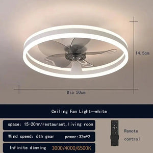 Plafonnier LED Ventilateur Intelligent "LumiStars" avec Télécommande - Élégance et Confort pour Chaque Pièce (220V)