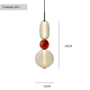 Suspension en Verre Coloré — Style Loft Nordique, 2 Lampes - Suspensions