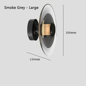 Applique murale Eclipse – Luminaire minimaliste en verre fumé noir 300 mm