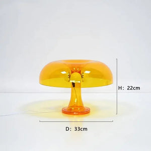 Lampe Champignon à Poser LED Minimaliste – Design Italien Moderne - Lampe à poser orange transparente