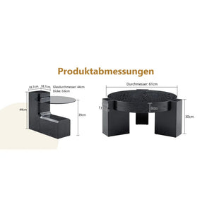 Tables Basses Duo Détachables Verre Fumé — Noir ou Noyer - Tables basses