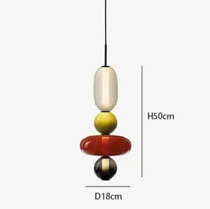 Suspension en Verre Coloré — Style Loft Nordique, 2 Lampes - Suspensions