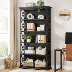 Bibliothèque Industrielle 6 Niveaux 180 cm — Métal & Bois - bibliothèque