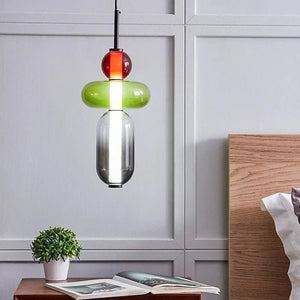 Suspension en Verre Coloré — Style Loft Nordique, 2 Lampes - Suspensions