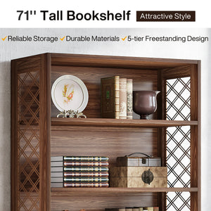 Bibliothèque Industrielle 6 Niveaux 180 cm — Métal & Bois - bibliothèque