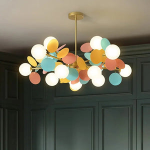 Plafonnier LED à branches colorées, luminaire contemporain d inspiration florale