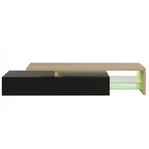 Meuble TV LED Haute Brillance — Blanc ou Noir, 2 Vitrines - Meubles TV