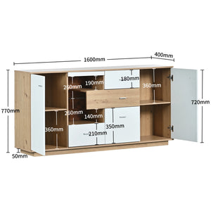 Buffet Lumina avec les dimensions de chaques éléments