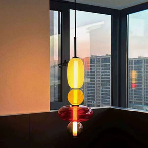 Suspension en Verre Coloré — Style Loft Nordique, 2 Lampes - Suspensions