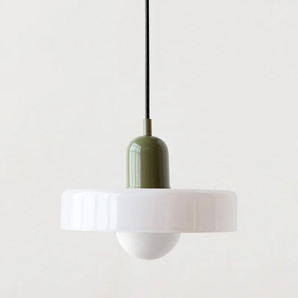 Suspension LED Scandi orb blanc avec pavillon vert