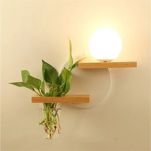 Applique Murale BOTANICA - Luminaire et Étagère Design Naturel - applique murale