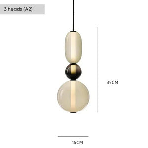 Suspension en Verre Coloré — Style Loft Nordique, 2 Lampes - Suspensions