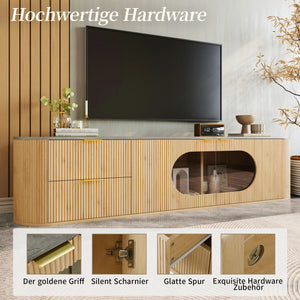 Meuble TV Vitrines 3D Compartimenté — MDF Gris - Meubles TV