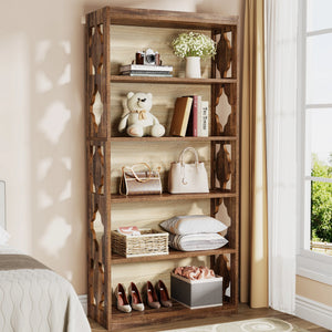 Bibliothèque Industrielle 6 Niveaux 180 cm — Métal & Bois - bibliothèque