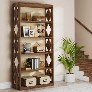 Bibliothèque Industrielle 6 Niveaux 180 cm — Métal & Bois - bibliothèque