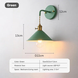 Applique murale Retro Loft – Luminaire rétro en métal vert