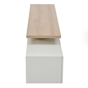 Meuble TV LED Haute Brillance — Blanc ou Noir, 2 Vitrines - Meubles TV