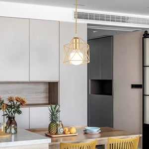 Suspension LED en fer doré et noir, la touche moderne et minimaliste BB'art meuble & déco