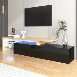Meuble TV Eclipse vue sur le côté avec éclairage LED