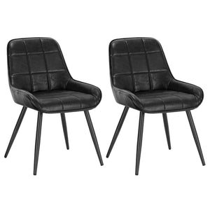 Chaises Velvet Noir en cuir en lot de 