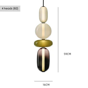 Suspension en Verre Coloré — Style Loft Nordique, 2 Lampes - Suspensions