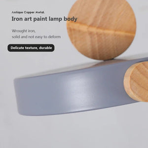 Suspension scandinave circulaire en bois et métal coloré ACELIN BB'art meuble & déco