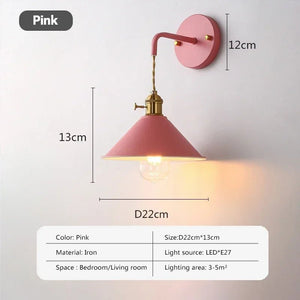 Applique murale Retro Loft – Luminaire rétro en métal rose