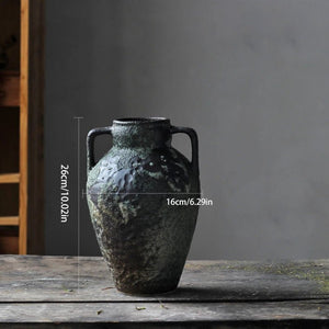 Vase en céramique rustique en coloris gris en 26 cm