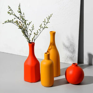 Vase Nordic Color en céramique rouge et orange