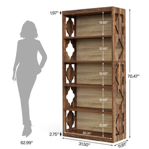 Bibliothèque Industrielle 6 Niveaux 180 cm — Métal & Bois - bibliothèque